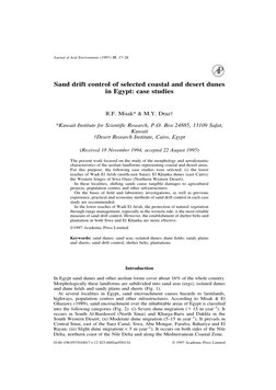 Sand drift control of selected coastal and desert dunes
in Egypt: case studies
R.F. Misak* & M.Y. Draz†
*Kuwait Institute