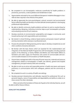 Page 8 of 674
b. Be competent to use homoeopathic medicines scientifically for health problems in
prev