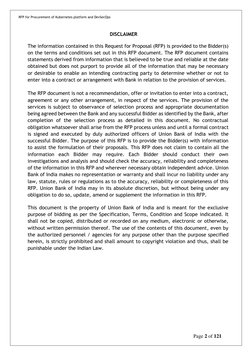 RFP for Procurement of Kubernetes platform and DevSecOps
Page 2 of 121
DISCLAIMER
The information contained in this Re