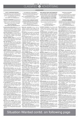 CLASSIFIED
ADVERTISING
2
Wednesday, March 13, 2019
Gulf Times
SITUATION WANTED
ACCOUNTANT-(MBA-FINANCE)-INDIAN: MBA (Finance