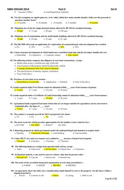 MBR CRESAR 2014
Part II
Set B
b.
Assessor’s Office
d. Land Registration Authority
84. For the exemption on capital gains tax