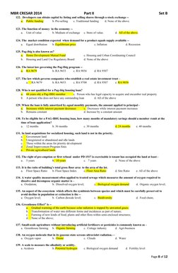 MBR CRESAR 2014
Part II
Set B
122. Developers can obtain capital by listing and selling shares through a stock exchange --