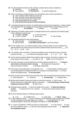 23. The distal palatal termination of the maxillary complete denture base is dictated by:
A. tuberosity
C. maxillary tori
B.