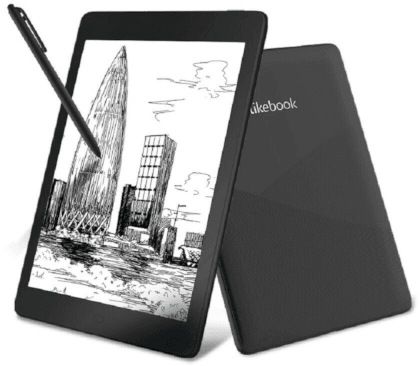 An eReader with a pen.