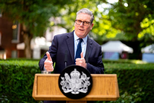 <p>Keir Starmer in the Downing Street garden</p>