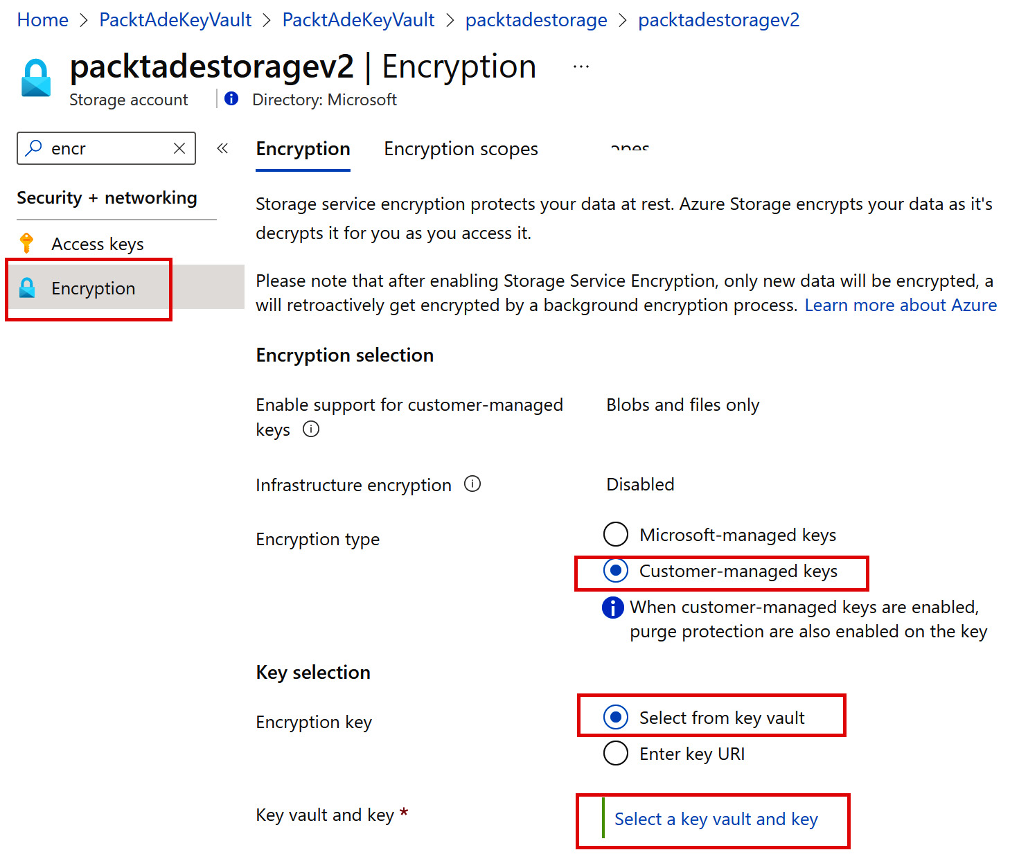 Figure 2.17 – Encrypting using customer-managed keys
