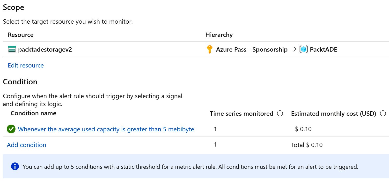 Figure 2.33 – Viewing a new alert condition
