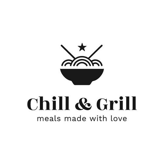 Logo Chill & Grill meals made with love