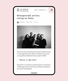 Сайт, створений для музичного фестивалю, і блог Wix.