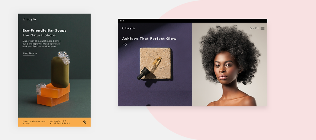 Головна сторінка магазину косметичних виробів, яка демонструє товари.