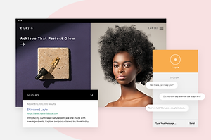 A beauty brand website homepage showcasing their products.