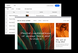 A published magazine website built using Corvid technology to create a more complex website.