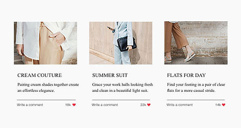 Блог про моду, створений за допомогою Wix, та три дописи про модні тенденції.