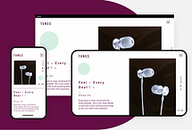 eCommerce website for high-end headphones showcased on desktop..