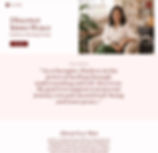 Website template for a consultation booking website with a therapist’s image and clean text design.