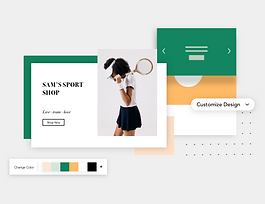 Wix ADI Website for Dirt Bikes Next to a Color Palette and themes
