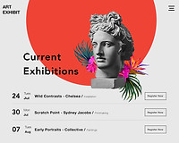 Website Strip for an Art Gallery with 3 Exhibitions