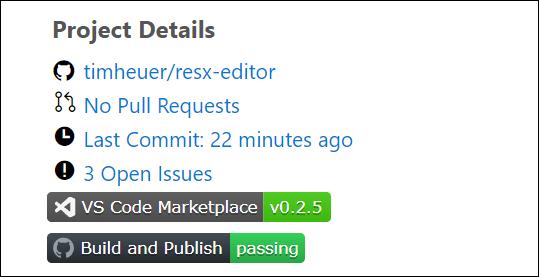 VS Code Marketplace listing with badges VS Code Marketplace listing with badges
