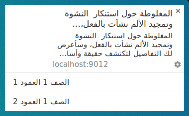 Notification dans une langue de l&#39;arabe à l&#39;hébreu sur Chrome pour Linux