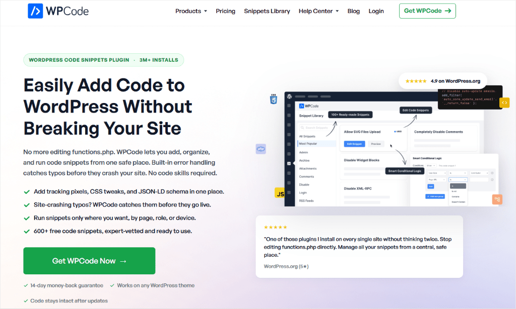 wpcode homepage