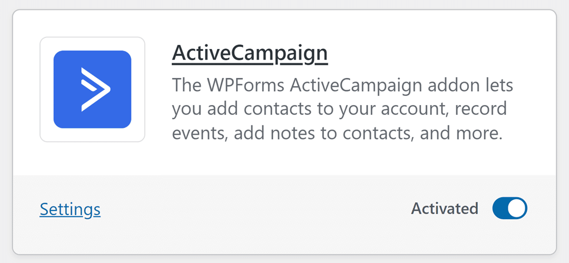 activated-addon - WPForms An activated addon