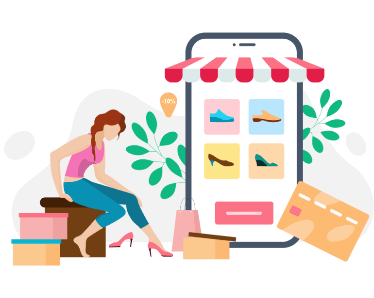 Woman Shopping Online for Shoes on a Smartphone - WPForms Woman shopping online for shoes on a smartphone