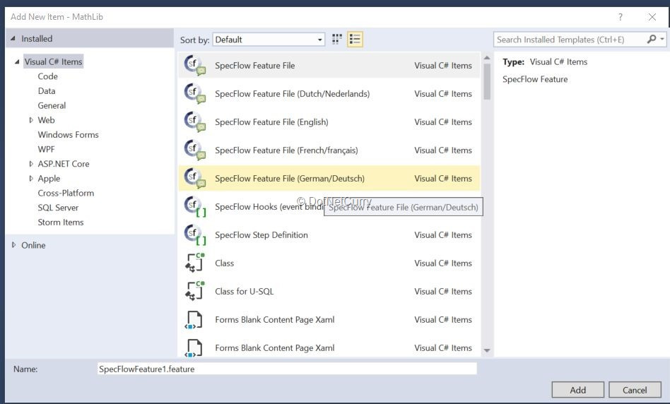specflow-feature-file specflow-feature-file