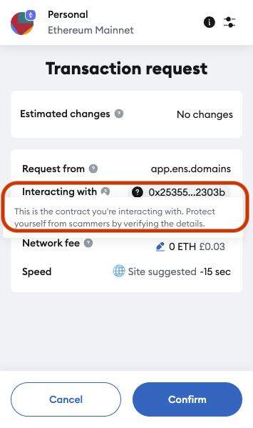 Metamask transaction