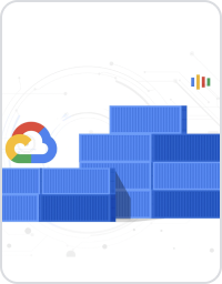 Google Cloud icon with stacked blue rectangles 