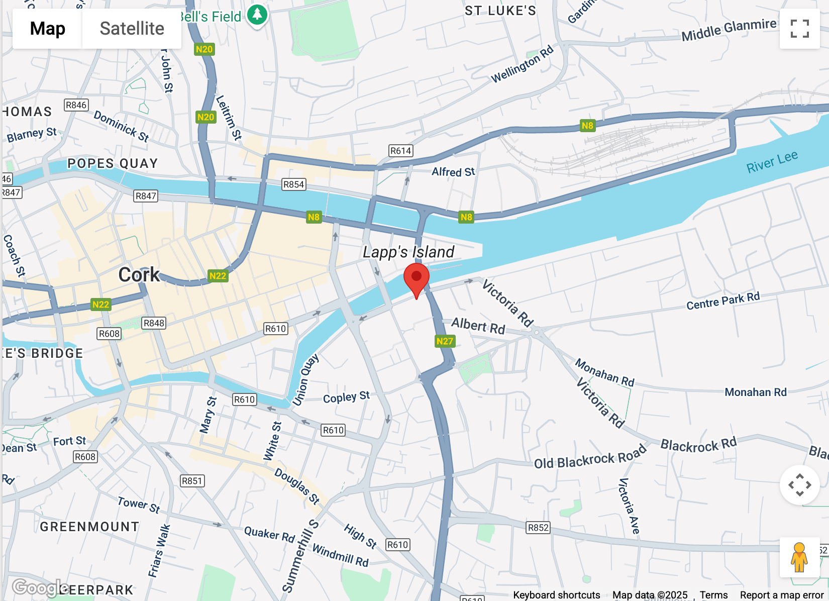 Map image of the Cork Ireland Malwarebytes Office