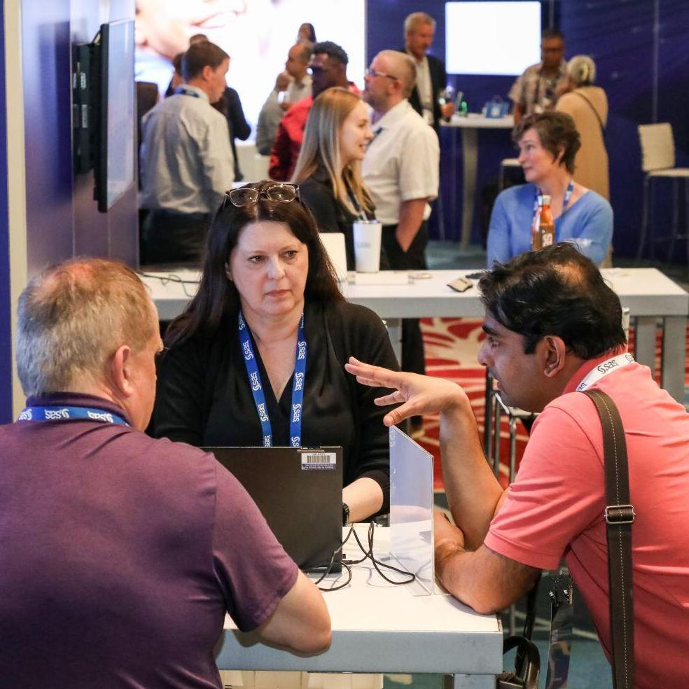 People talking in the SAS Innovate hub