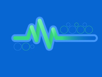 Pulse graphic on blue background
